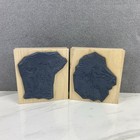 2 Art Impressions Wood Rubber Stamps Lion Big Cat   Elephant Retired Africa