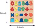 Wooden Alphabet   Numbers Shapes Puzzle Set Educational Board For Toddlers Kids