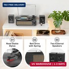 Record Player With Passive Bookshelf Speakers Belt-drive Vintage Turntable For V