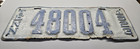     1923 Tennessee  passenger  License Plate  48004 