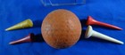 Antique Vintage  Orange Golf Ball  4 Vintage Golf Tees Display Box