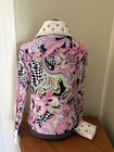 Women   s Western Show Shirt White Pink Full Zip Rodeo
