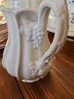 10 5  Antique White Ironstone Coffeepot Grapes England