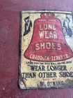 Antique Vintage Craddock-terry Co Shoes Metal Sign Advertising