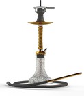 New 22  Hookah Set Aluminum Glass Shisha Complete Set With Hose Gold