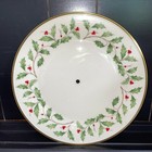 Lenox Holly Christmas Holiday Tidbit Plates Gold Rim 10 75  Set Of 2