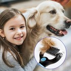 Pet Deshedding Brush     Dog   Cat Grooming Comb With Fur Knot Cutter Tool