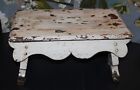 Antique Stool foot Stool chippy White farm House cottage wood shabby Chic