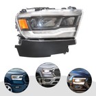 2019-2024 1500 Led Headlights W Drl Right Passenger Black Housing Clear Lens