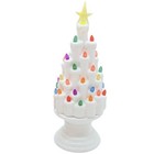 Lighted Holiday Ceramic Christmas Trees  Set Of 2 Assorted Designs  Freestanding