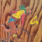 Vtg Pasadena California Stationary Napkin Holder Western Retro Cowboy Horse Wood