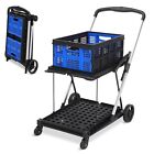 Carts With Wheels Foldable 2-tier Portable Collapsible Utility Cart Shopping
