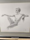 1967 Male nude Drawing Gay Interest Framed Portrait Sketch Artist Signed Mb 