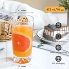Drinking Glasses Set Of 6 16oz Glass Cups W  Wide Mouth Design water Glasses Bar