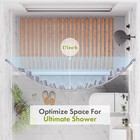 Rust Proof Shower Curtain Rod  Curved 20-84 Inches  Easy Install  Silver