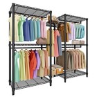 Garment Rack Closet Organizer W  Hanging Rods   Adjustable Shelves Clothes Rack