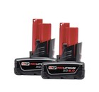 2 Pcs M    wauk  e 48-11-2460 M12 12v Red Lithium Xc 6 0 Extended Capacity Battery