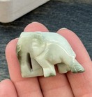 109 02ct  Natural Green Jade Elephant Carving Untreated Burma Gem 38x27mm