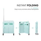 60l Folding Shopping Cart With Handle 4-wheel Rolling Utility Storage Box 130lb