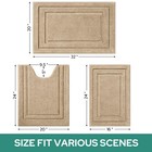 Homeideas 3-piece Bathroom Rug Set  Soft Absorbent Non-slip Microfiber Mats