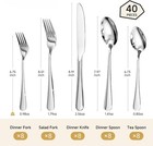 Silverware Set For 8  40 Piece Heavy Duty 18 10 Stainless Steel Flatware Set