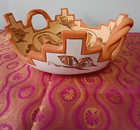 Vintage Zuni Blessings Dragonfly Pottery Margie Chavez Double Coiled Handles Vg