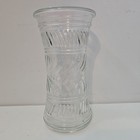 Vintage Pressed Clear Glass Vase 9 3 4  Home Decor Flower