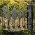 5-piece Hand Forged Carbon Steel Chef Knife Set    professional Kitchen Knives Bbq
