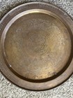 Vintage Brass Tray Asian Table Top Serving Engraved Metal Wall Art Round 2 Feet 