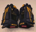 Ccm Jetspeed Ft370 Junior 11  Hockey Gloves - Navy Blue gold - Gently Used