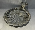 Vintage Wm Rogers Silverplate Clam Shell Serving Dish W  Dip Cup Read