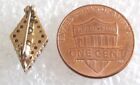 Vintage 10k Gold Kappa Delta K   Sorority Badge Pin - Emeralds   Pearls