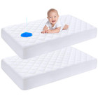 Waterproof Crib Mattress Protector 2 Pack  Quilted Crib Mattress Pad Cover Ul   