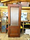 Antique Colonial Glass   Oak Door   Sidelights 32x83 Florentine