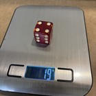  2  Vtg Bakelite Large 19g Cherry Red Dice Jumbo Size Casino Gambling Vintage  r