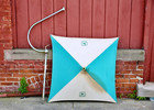 Vintage John Deere Farm Tractor Canvas Umbrella Canopy Mower Bracket