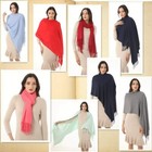 Pashmina Cashmere Scarf Shawl Wrap Plain Stole Silk Soft Women Men Wool Warm Sol