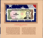 Most Treasured Banknotes Dominican Rep  1980 1 Peso P117a Unc 2 Consecutive  