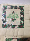 Vintage Paper Christmas Tablecloth 12 Luncheon   12 Beverage  cocktail  Napkins
