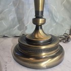 Vintage French 28  Brass Bouillotte Lamp Metal Shade Tole 3 Arm Table Lamp