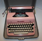Rare  Original 1957 Vintage Pink Royal Quiet Deluxe Portable Typewriter W  Case