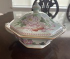 Perfect Vintage Adam   s China  Octagonal Covered Veg Bowl Calyx Ware england