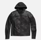 Harley Davidson Men s Black Auroral Ii 3-in-1 Removable Hood Cow Leather Jacket