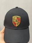 Porsche Crest Black Baseball Cap Adjustable Motorsport Racing Hat Unisex Nwt