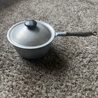 Rare Vintage Stroh Detroit Aluminum Saucepan Pot Lid Wood Handle Prohibition Era