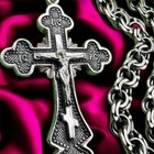 Vintage Necklace Cross Jesus Silver 925 Pendant Jewelry Chain Women Man Orthodox