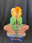 Mcm Ceramic Toad Frog Garden Figurine 60   s  10 1 2 Playing Trumpet  