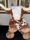 Build A Bear Longhorn Cow 28in Jumbo Stuffed Giant Plush Certificate In Hand
