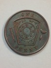 1823 Johnstown N y  Masonic One Penny Coin In A Beautiful Detailed Condition 