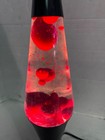 Vtg Original Lava Lite Lava Lamp Blood Red Wax   Clear Water Works   Looks Great